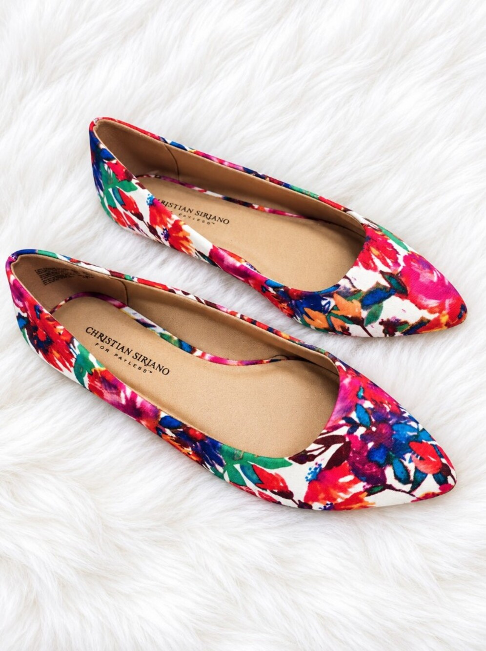 Christian Siriano Multicolor Floral Pointed-Toe Flats Size 8.5